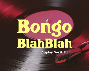 Retro-Serifenschrift - Bongo BlahBlah, Vintage-Display-Schrift, mutige 70er-Jahre-Schrift, Branding-Logo-Schrift, für Cricut, Canva, Procreate