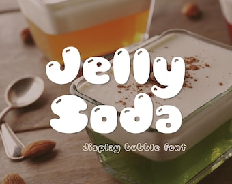 Retro Bubble Display Font - Jelly Soda, Handwritten font,Playful Display Typeface,Lettering for Cricut,Canva,Procreate,goodnotes,Shadow Font
