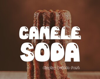 Retro Bubble Display Font – Canele Soda, Handschriftliche Schriftart, Verspielte Display-Schriftart, Schriftzug für Cricut, Canva, Procreate, GoodNotes, Schattenschrift