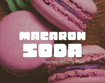 Retro Bubble Display Font-Macaron Soda, handgeschriebene Schrift, spielerische Display Schrift, Schriftzug für Cricut,Canva,Procreate,Goodnotes,Shadow Font