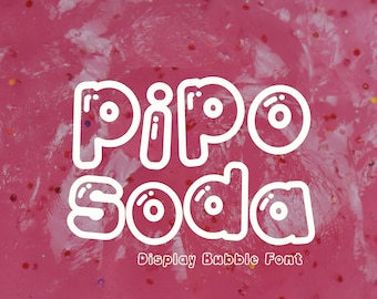 Retro Bubble Display Font - Pipo Soda, handgeschriebene Schrift, verspielte Display Schrift, Lettering für Cricut,Canva,Procreate,Goodnotes,Shadow Font