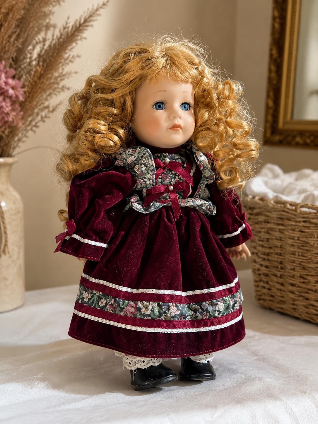 Vintage Leonardo Collection Porcelain Doll Victorian Style Doll