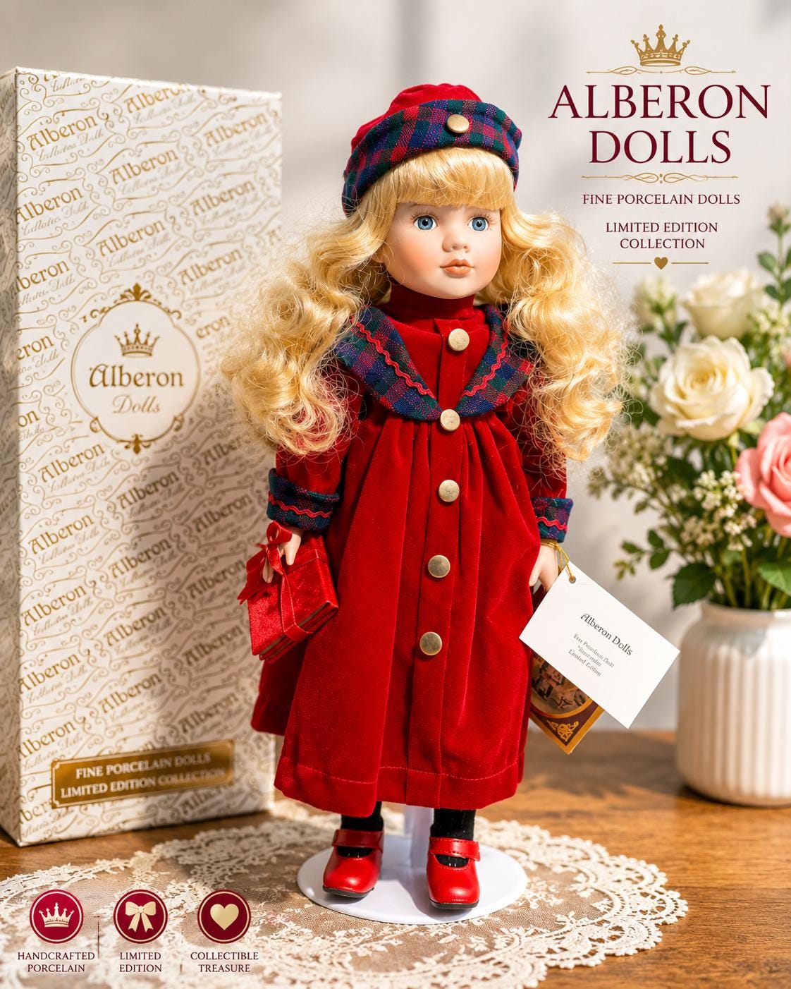 英国製Alberon Collector's Porcelain Doll Limited Edition Alberon Collectors Porcelain Doll - Etsy UK