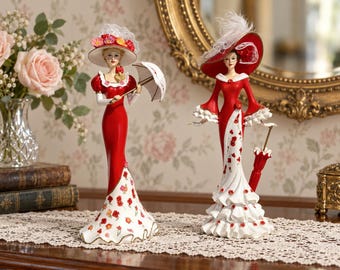 Vintage Hamilton Collection Lest We Forget Figurines Pair – Visions of Remembrance & Blossoming Radiance
