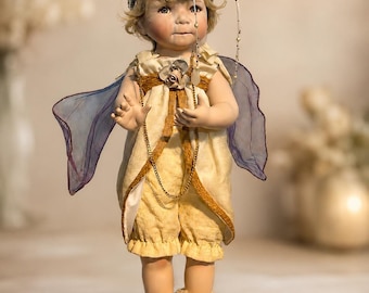 Vintage Alberon Tansi-Belle Porcelain Fairy Doll Limited Edition 2133/2500 1990s 19in Collector Doll With Stand