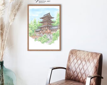 Japanischer Wahrzeichen | Travel Art Poster (Digitaler Download)