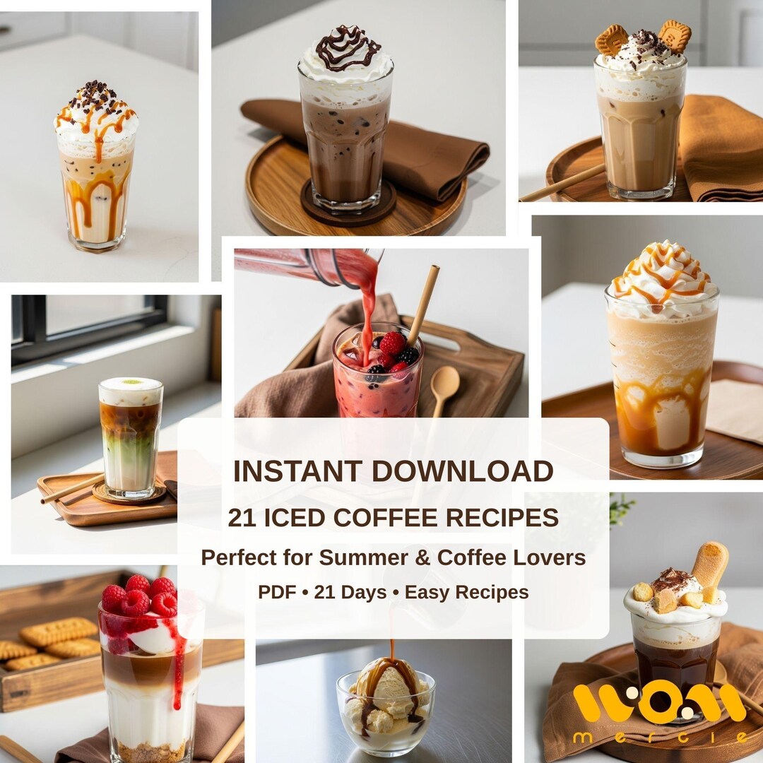 Coffee Recipes.pdf 21 Iced Coffee Recipes PDF | Summer Coffee Drinks | Instant Download - Etsy