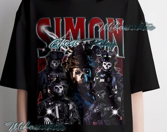 Simon "Ghost" Riley Graphic T-Shirt, Vintage Design