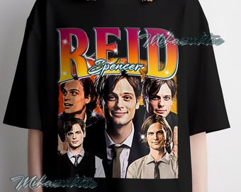 Spencer Reid Vintage Style Graphic Tee, Faded Retro Design