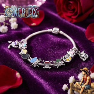 Bracelet | Monkey D. Luffy Anime Fashion Accessory | Trendy Cartoon Jewelry for Kids & Teens |