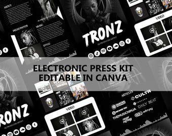 Editable Musician EPK Template: DJ, Artist, Influencer Media Kit (Canva)