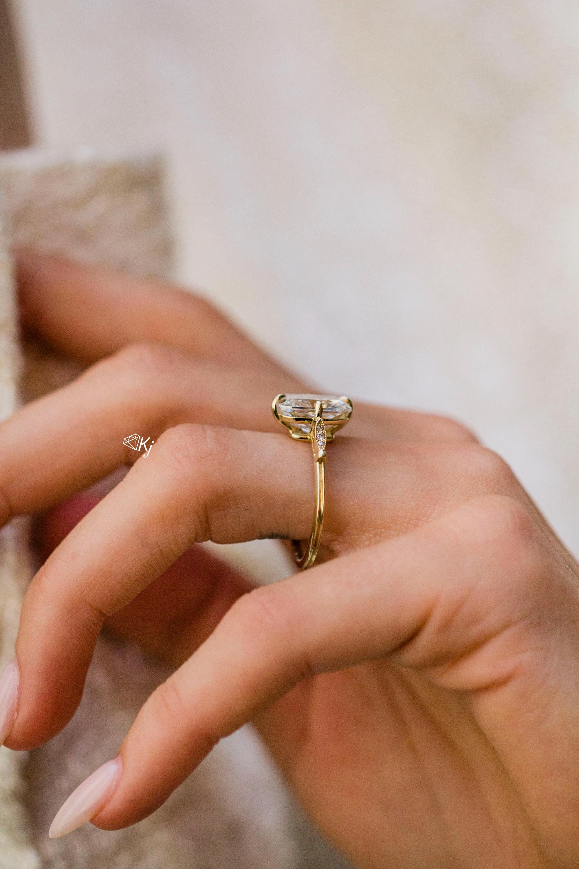 ラディアントカット ラボグロウンダイヤモンド ソリティアリング