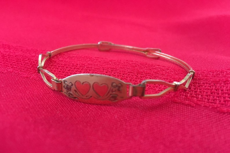 Vintage Childs Adustable Heart Bracelet