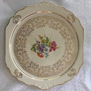 Harker Pottery 22k Gold 12 Inch Platter