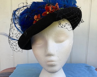Ladies Peachbloom Velour Merrimac Body Vintage Hat Made of  display picture 1