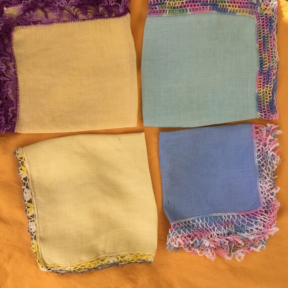 Vintage lace Trimmed Hankies
