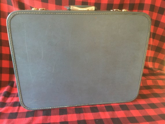 Midcentury Vintage Monarch Blue Suitcase