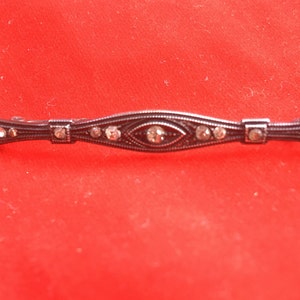 Sterling Silver Bar Pin with Stones