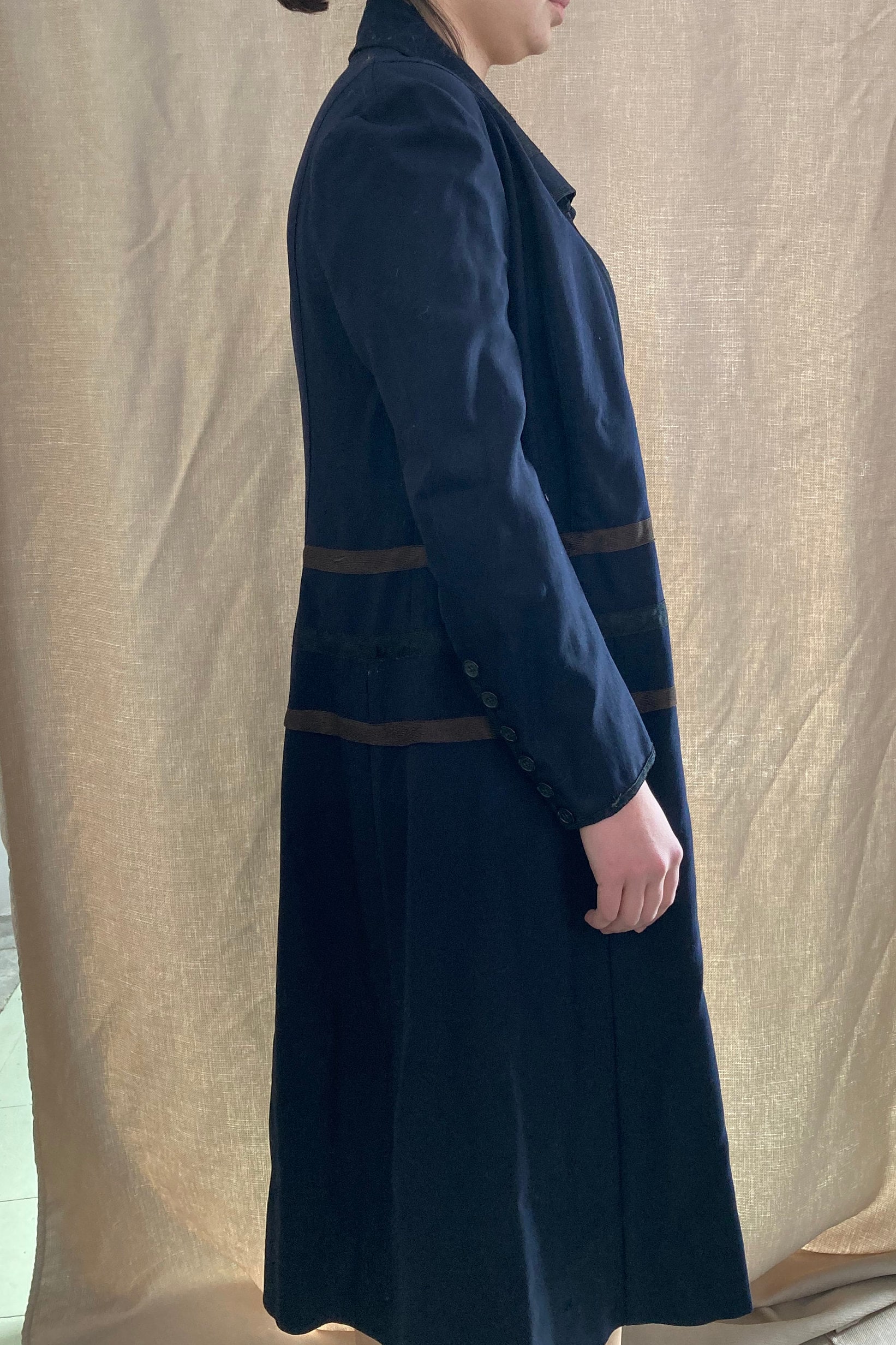 1920s Navy Serge Coat Dress