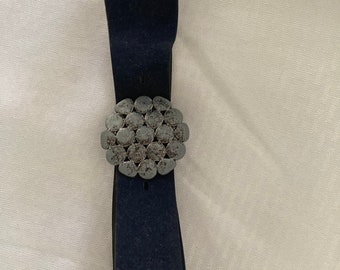 Ladies Navy Velveteen Belt 70's era