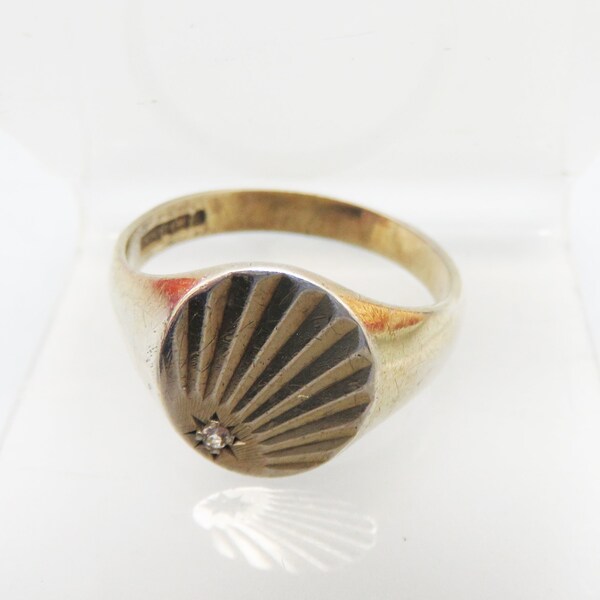 Gold over Sterling Man's Ring, Size 12.75, Sunburst Design