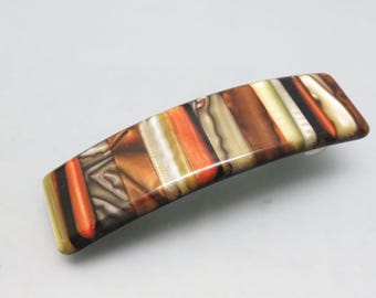 ヴィンテージ マルチカラー 樹脂ヘアバレッタ 3 5/8インチ 秋色 - Etsy