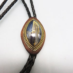 Faux Tigers Eye Stylish Bolo Tie, Unisex Bolo Tie, Handmade Bolo Tie