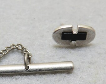 Vintage Swank Modern Black Onyx Tie Tack