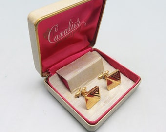 1960 年代の Cavalier 金メッキ カフスボタン セット、新品
