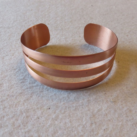 Pure Copper Cuff Bracelet, Open  Design, Vintage, 