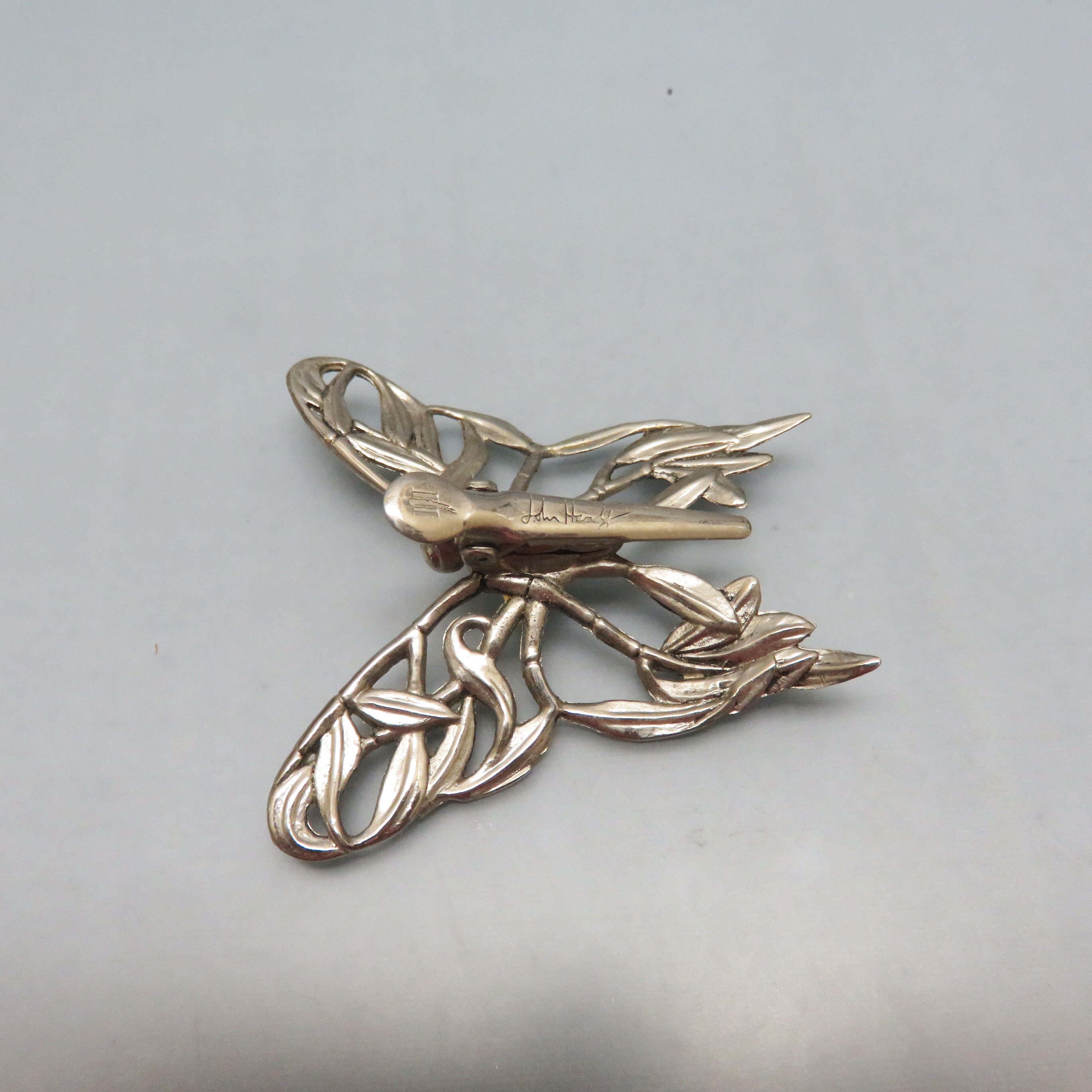Preowned  John Hardy Silver Toned Butterfly Hair Clips Vintage JOHN HARDY Silver tone BUTTERFLY ?Wreath Circle  main image 2