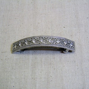 Vintage, Silvery Filigree and Rhinestone Hair Barrette