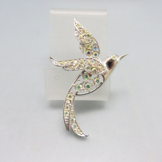 Sarah Coventry Rhinestone Bird Brooch, Vintage, M… - image 1