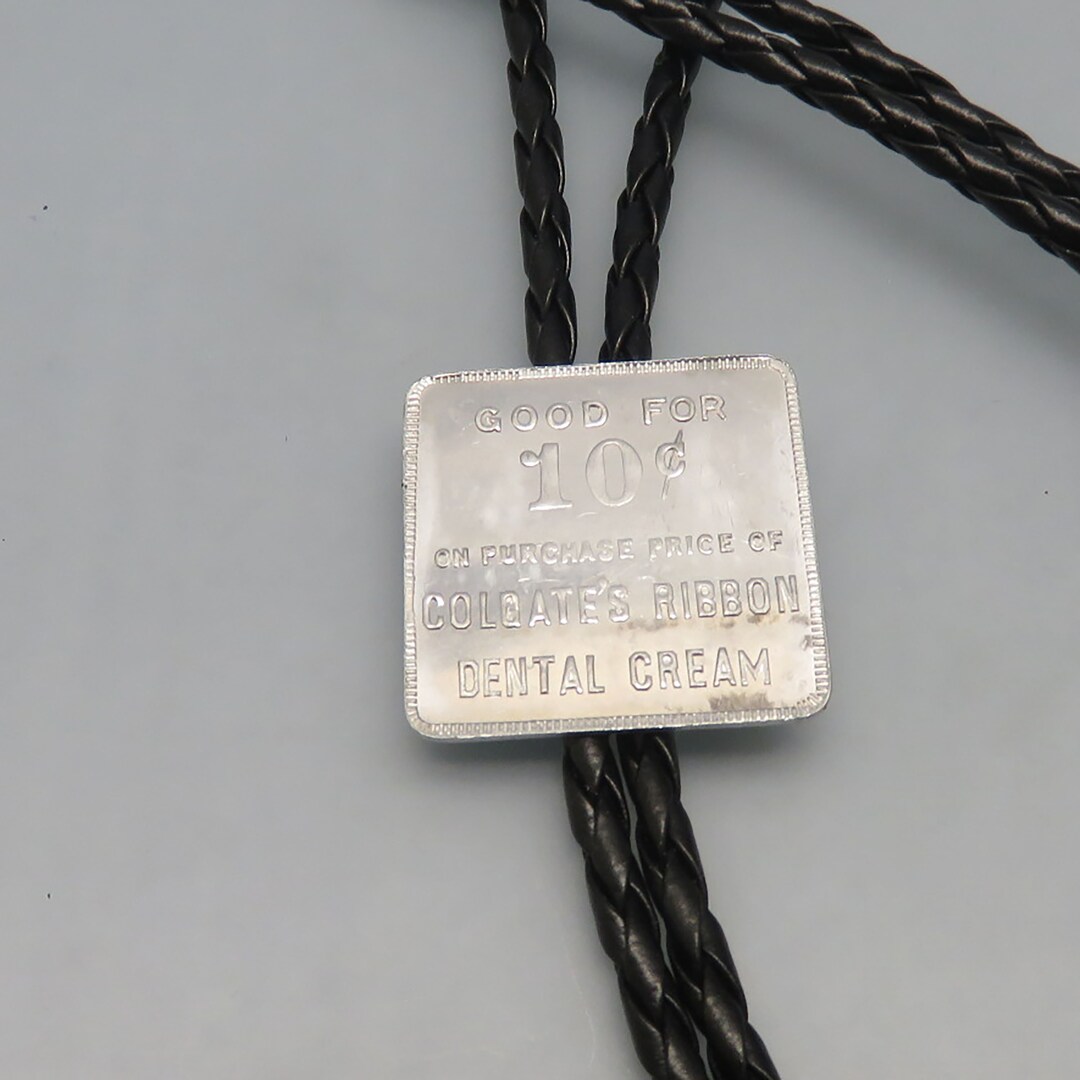 Vintage Colgate Ribbon Dental Cream Token Bolo Tie, , Handmade - Etsy