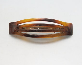 Vintage art nouveau barrette tortoise shell Bakelite antique brass France Early 50s Vintage French Barrette in Bakelite Turtle «color  main image 2