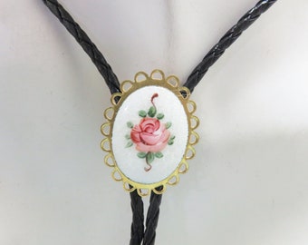 Fabulous Vintage Enameled Bolo Tie, Colorful and Sexy