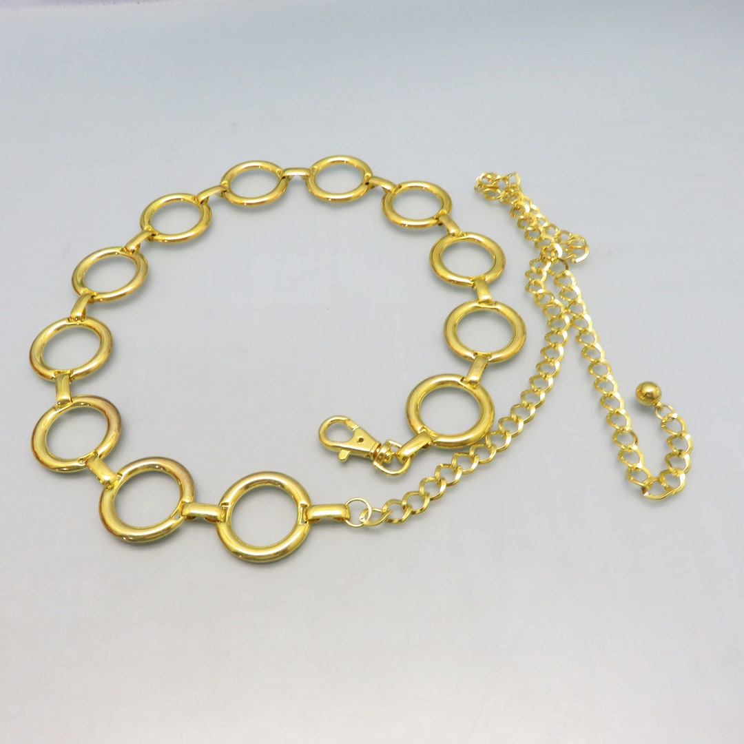 Fantastic 1980s Vintage Gold Metal O Ring Chain Belt Etsy
