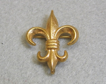 Carl Art Fleur D' Lis Watch Pin, Vintage, Gold Filled