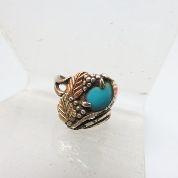 Truly Vintage Black Hills Gold and Silver Ring,  … - image 1