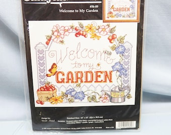 Welcome to My Garden, Counted Cross Stitch Kit, Janlynn Designs