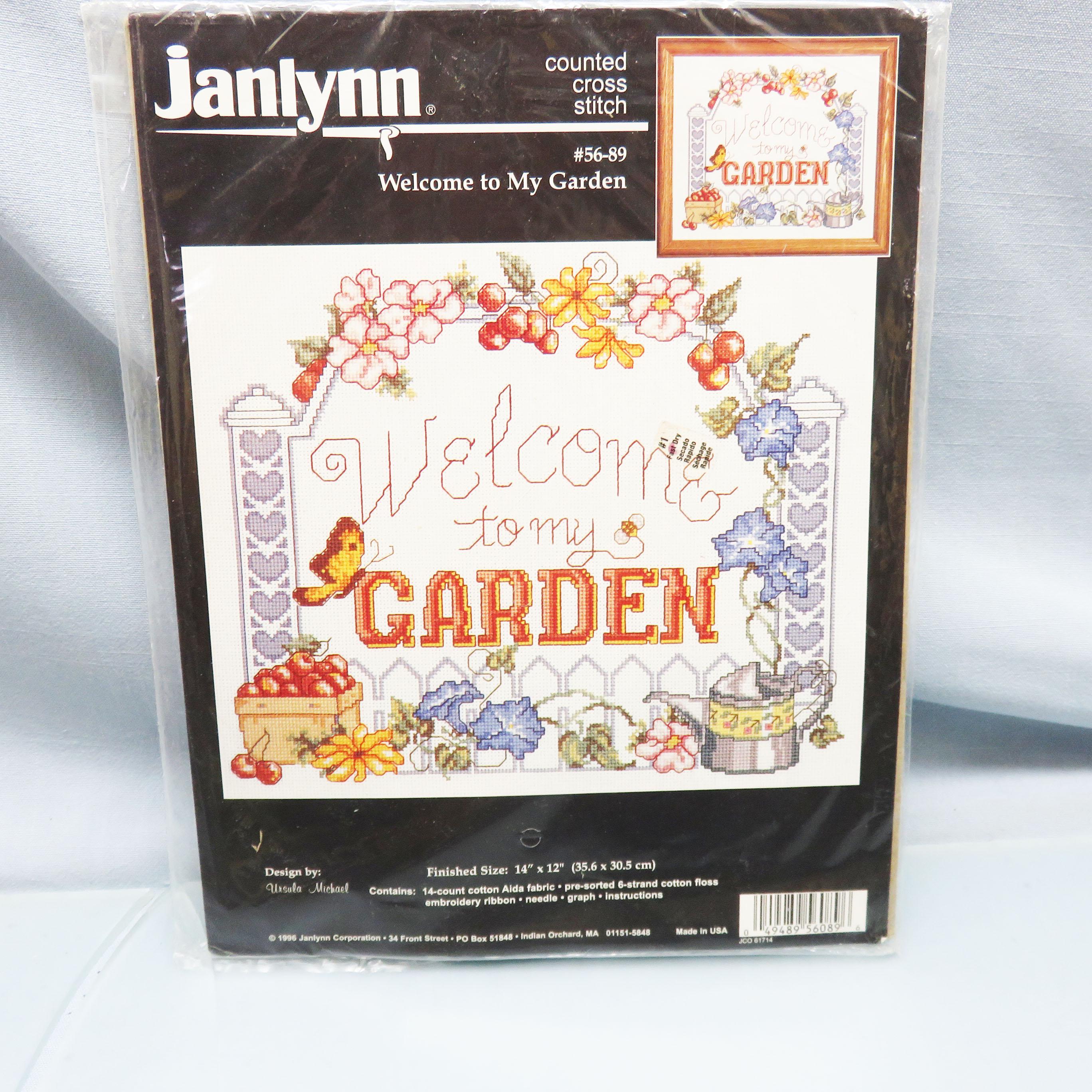 Welcome to My Garden, Counted Cross Stitch Kit, Janlynn Designs
