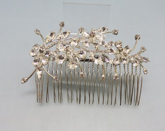 Vintage Wedding Hair Comb Rhinestones in Silver Setting - Etsy display picture 3