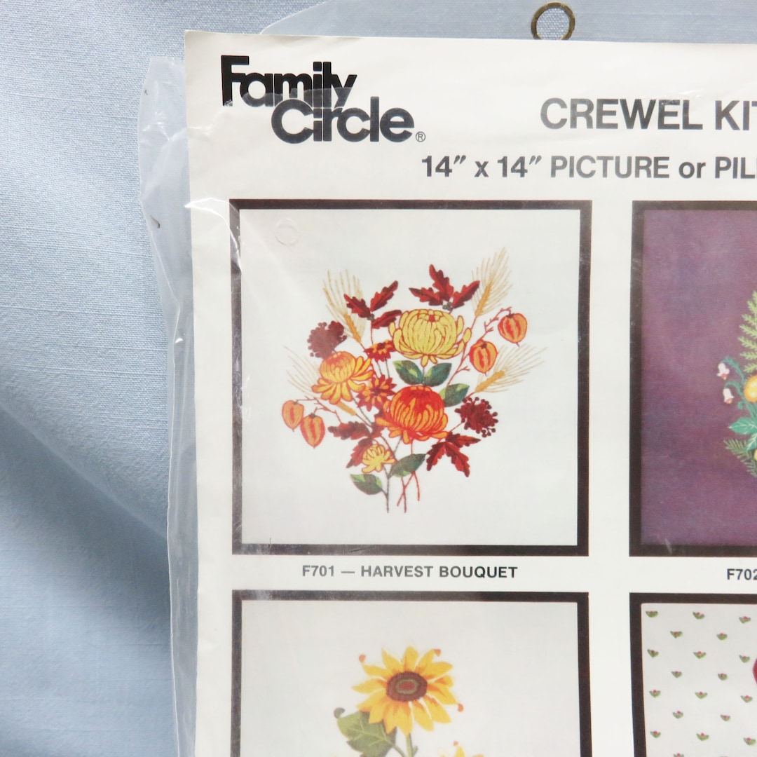 Mini Kit Photo Crewel Vintage 1975 - Bol De Fleurs 928H - USA - Neuf