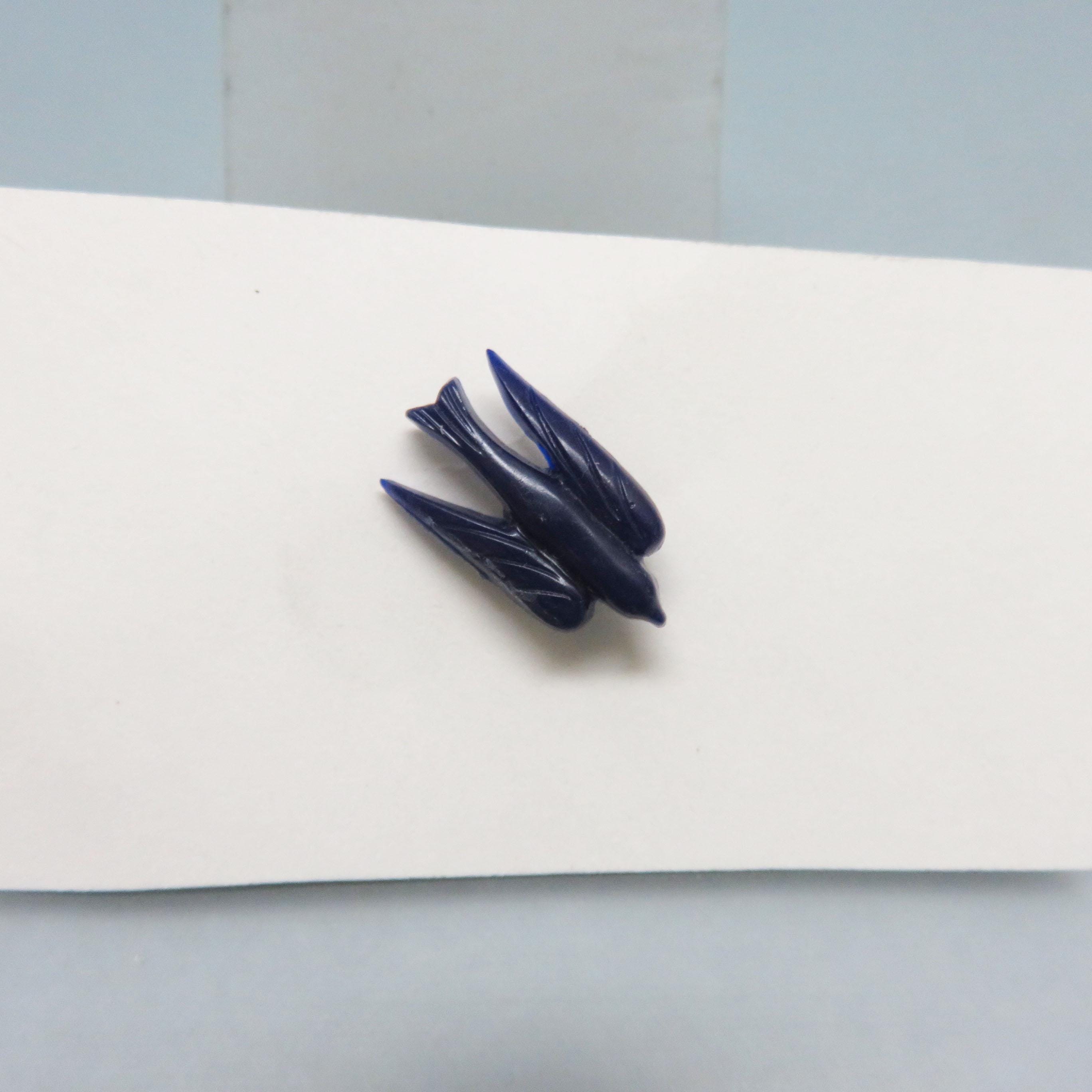 Tiny Realistic Swallow Bird Plastic Button, Vintage Figural Button