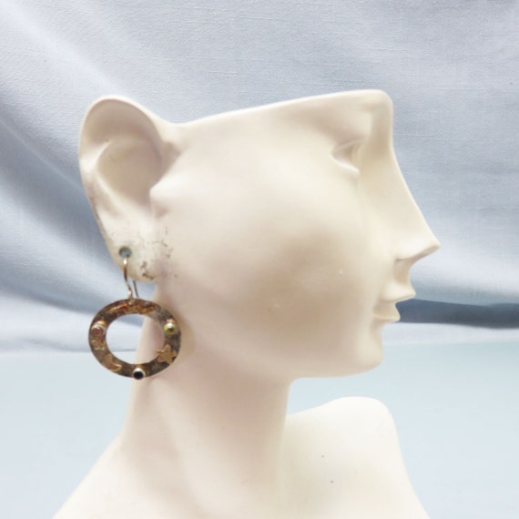 Sterling Silver Hoop and Star Dangle Pierced Earr… - image 4