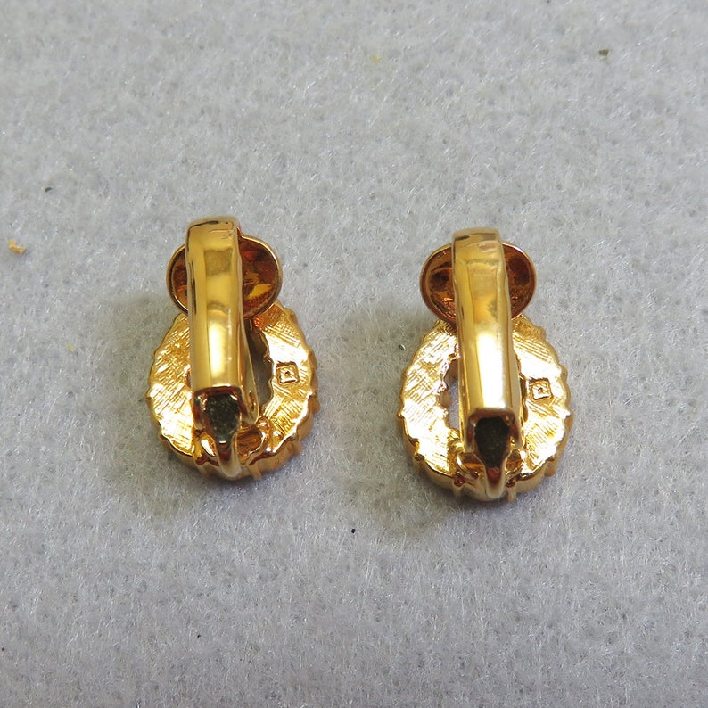 1980s Petite Clip On Earrings Dainty Vintage Clear and Blue Cubic Zirconia Clip Earrings