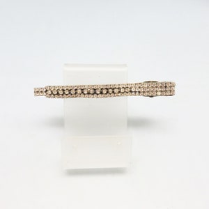 Vintage Rhinestone Barrette: Dark Metal Hair Clip