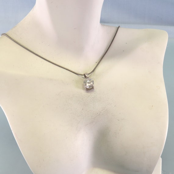 Fiery White 2 CT Cubic Zirconia Necklace, Sterlin… - image 7