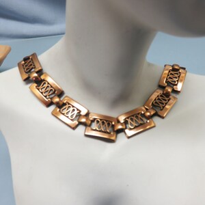 Renoir Style Copper Necklace Bracelet Set, Vintage Copper Demi Parure image 5