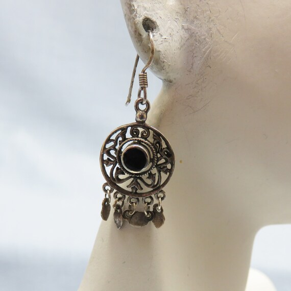 Bohemian Sterling Silver Ethnic Pierced Earrings,… - image 2